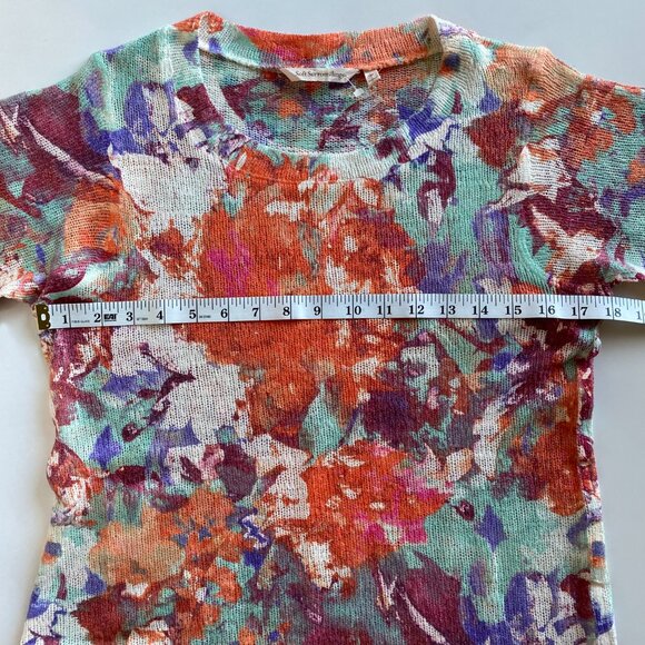 Soft Surroundings Impressionist Floral Short Sleeved Sweater Womens Size M - Picture 4 of 5